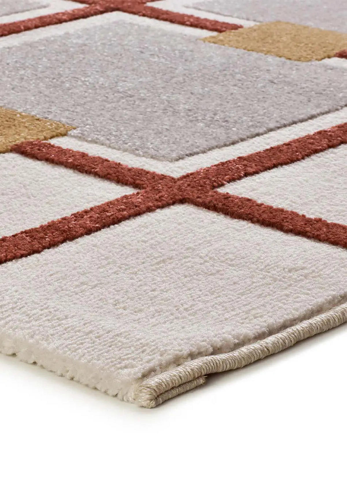 KURZFLORTEPPICH Weiß / Kupfer Amara 160/230 cm - Weiß/Kupferfarben, Naturmaterialien/Textil (160/230cm) - Atticgo