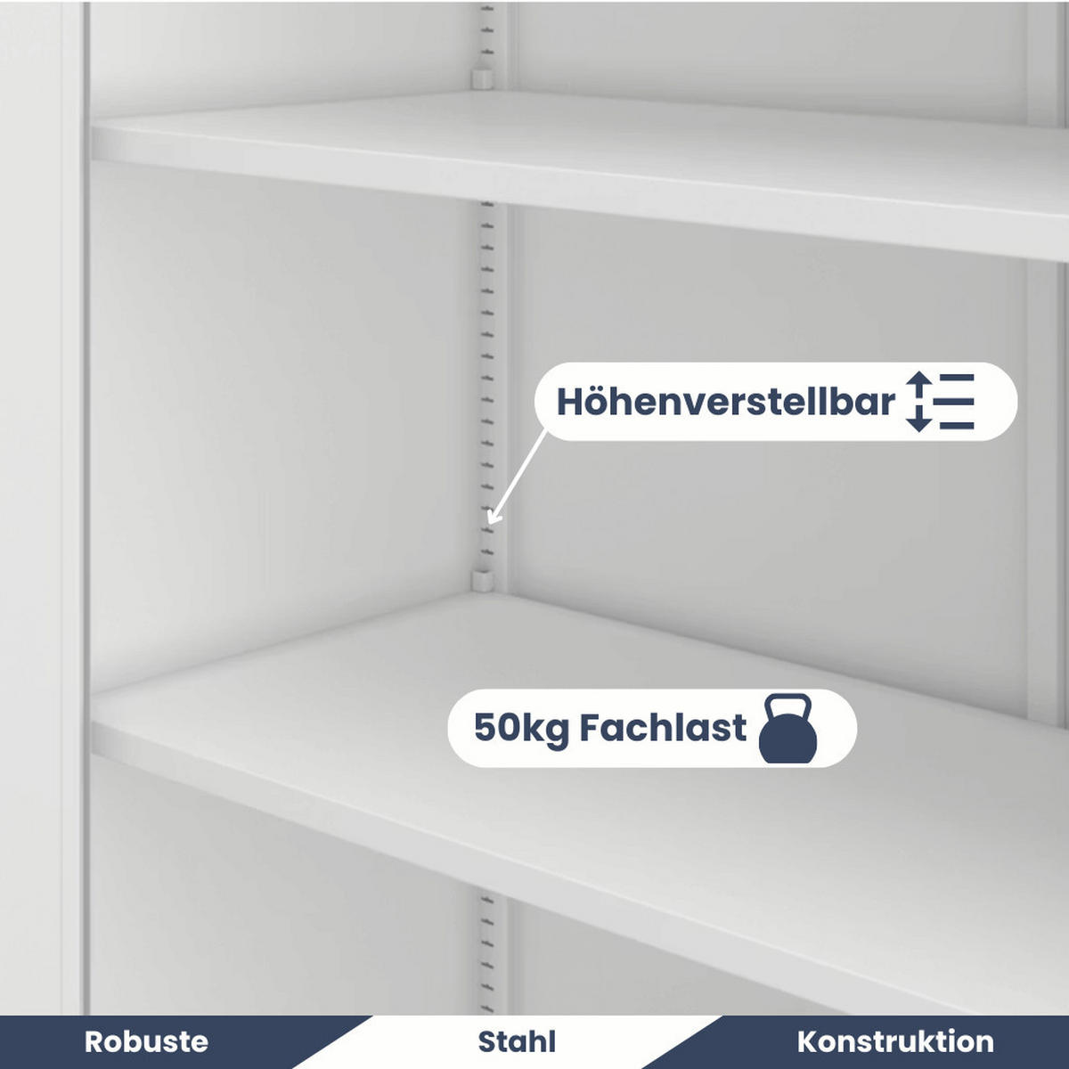 AKTENSCHRANK abschließbar KADO mit Flügeltüren 93x90x40cm Weiß - Weiß, Metall (90/93/40cm) - DELUKE