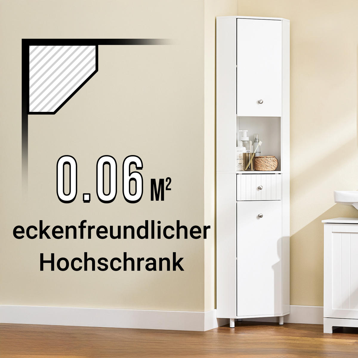 HOCHSCHRANK Weiß - Weiß, Holzwerkstoff (44/171/31cm) - SoBuy