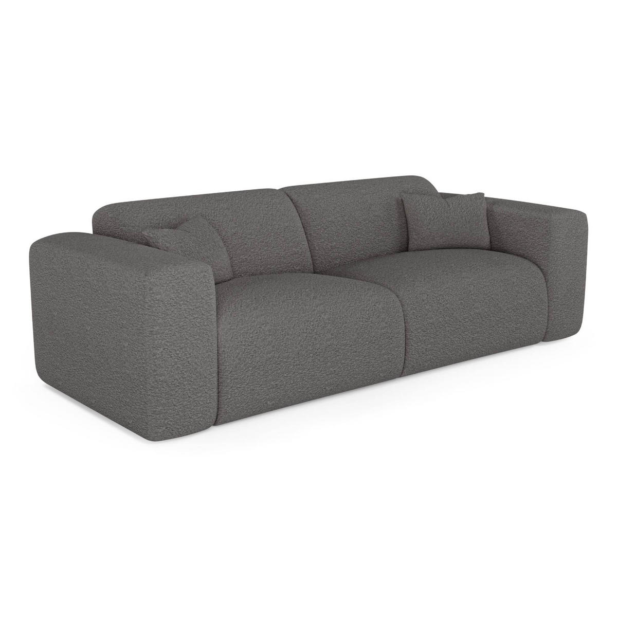 SCHLAFSOFA GERADE Bouclé-Stoff Graphitgrau 234cm - Graphitfarben/Grau, Textil (234/73/95cm) - Sia Home