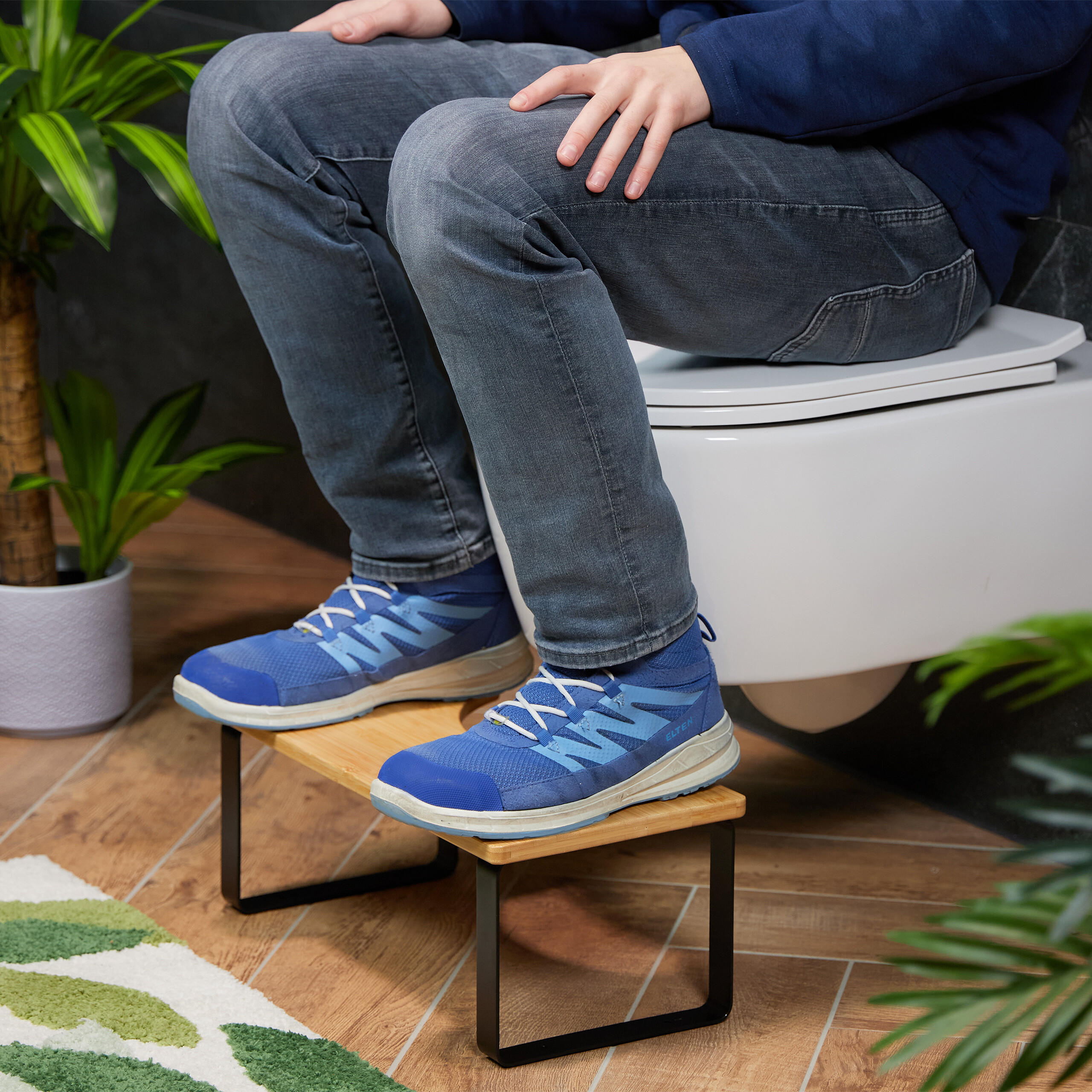TOILETTENHOCKER - Hellbraun, Holz/Kunststoff (44.5/18/23cm) - Relaxdays