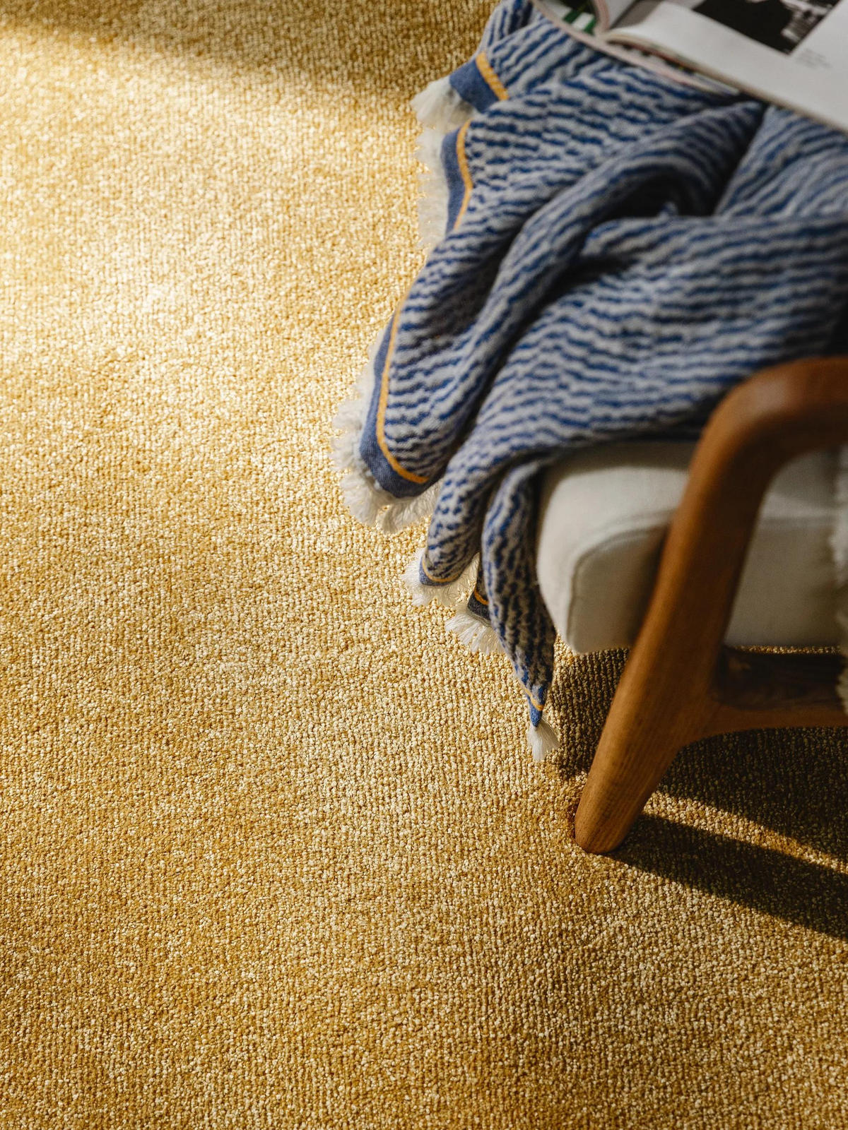 HOCHFLORTEPPICH Melvin waschbar ø 200 cm rund - Gelb, Kunststoff (200/200cm) - benuta Nest