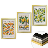 WANDBILDER 3er Set - 20x30 cm Goldrahmen - Zitrusfrüchte in farbenfrohen Varianten - Goldfarben, Kunststoff (20/30cm) - ArtPrintCave