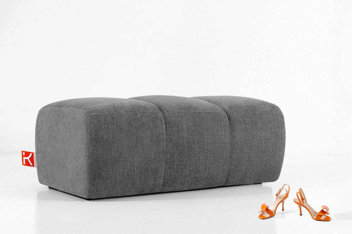 SITZHOCKER FLAVA, Aschgrau - Grau, Holz/Holzwerkstoff (123/47/70cm) - KONSIMO®