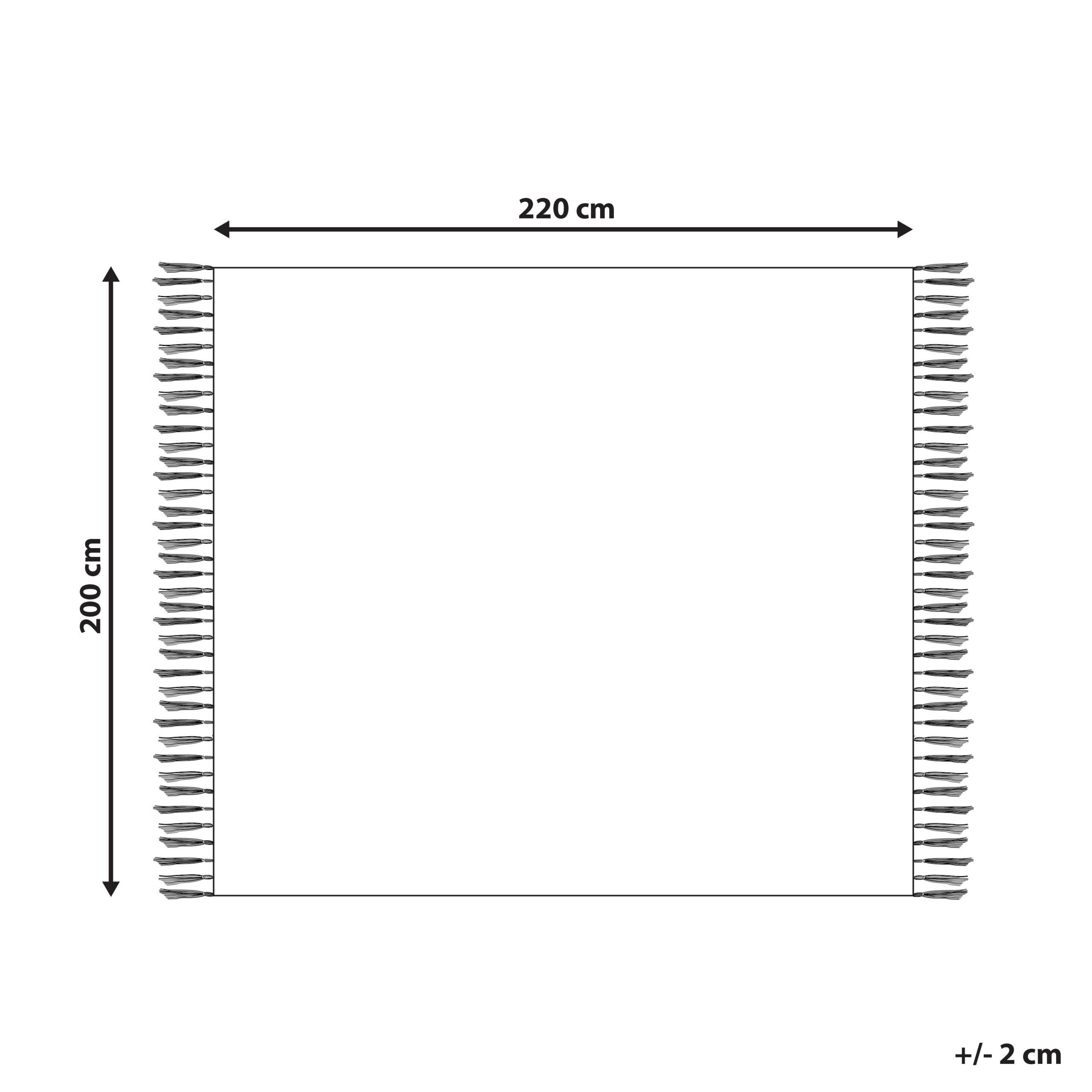 Thumbnail - Beliani Decke, Schwarz, Weiß, Textil, 200x220 cm, Wohntextilien, Decken