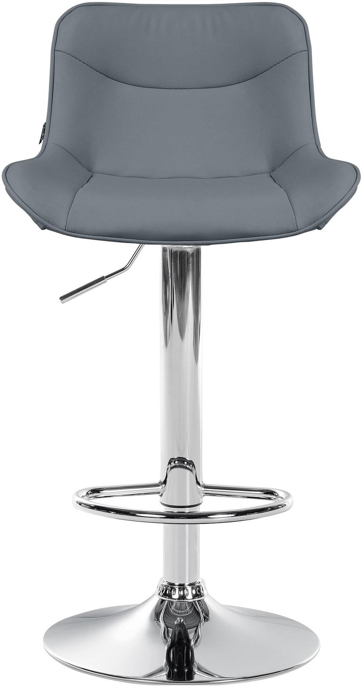 BARHOCKER 2er Set Vulcano Kunstleder chrom grau - Chromfarben/Grau, Kunststoff/Metall (49/106/51cm) - TPFLiving
