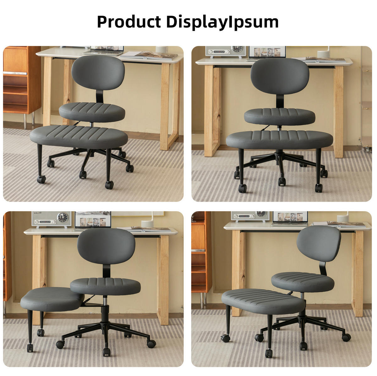 BÜROSTUHL ergonomisch drehbar Stoff Grey armlehnensfrei - Grau, Kunststoff (40/92/69cm) - Meubliv
