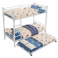 ETAGENBETT 90/200 cm & 90/190 cm in Weiß mit Ausziehbett - Weiß, Metall (90/200cm) - CHICFURN