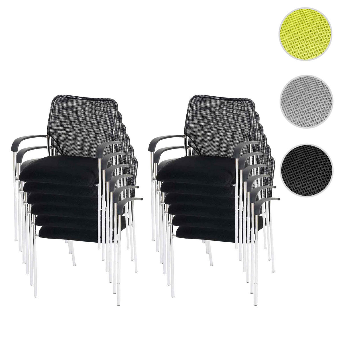 BESUCHERSTUHL 12ER-SET Schwarz - Schwarz, Textil (55/83/60cm) - MCW