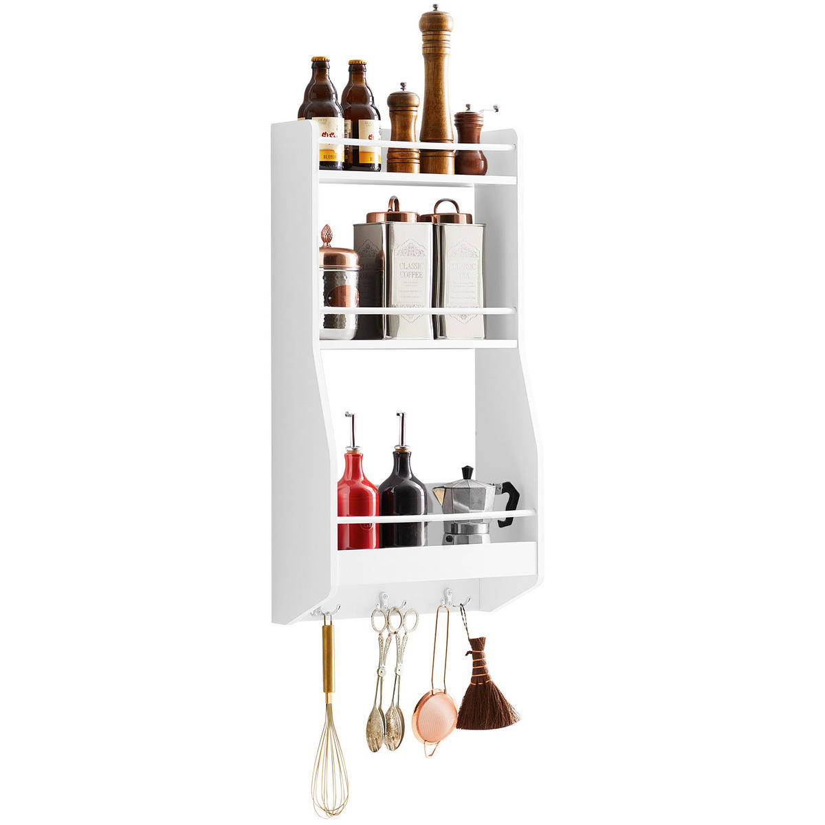 KÜCHENREGAL Weiß - Weiß, Holzwerkstoff (38/75/17cm) - SoBuy