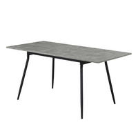ESSTISCH LIO 120-160/80/76 cm - Schwarz/Grau, Holzwerkstoff/Metall (120/80/76cm) - B&D Home