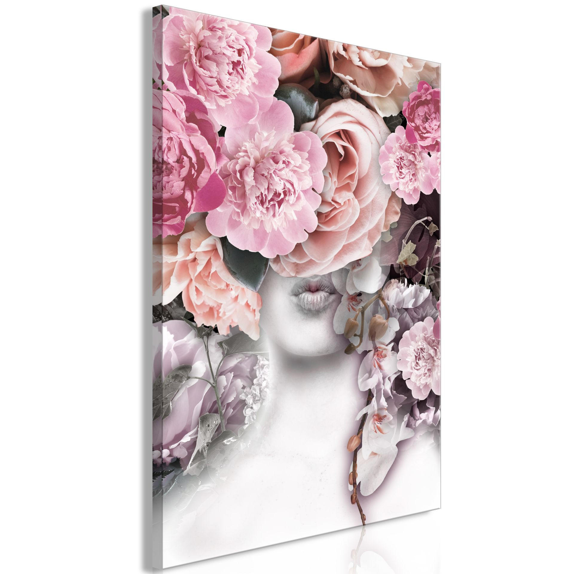 KUNSTDRUCK Grau 80/120 cm - Pink/Grau, Textil (80/120cm) - KUNSTLOFT