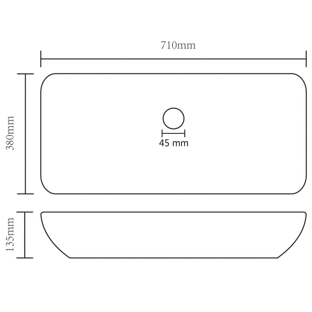 WASCHBECKEN Langley 71/38/13.5 cm - Weiß, Keramik (71/13.5/38cm) - Nettlife