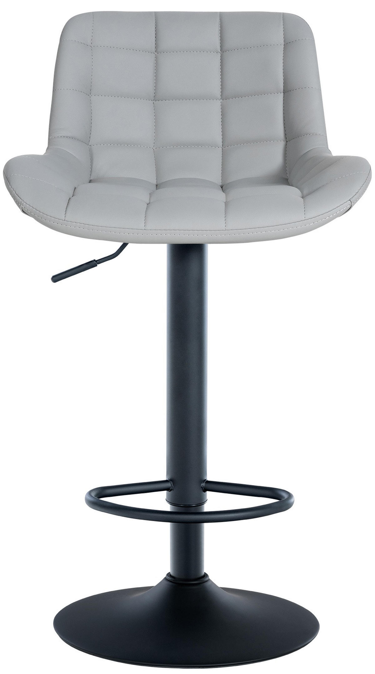 BARHOCKER 2er Set Lederlook grau - Schwarz/Grau, Textil/Metall (48/81/54cm) - CLP
