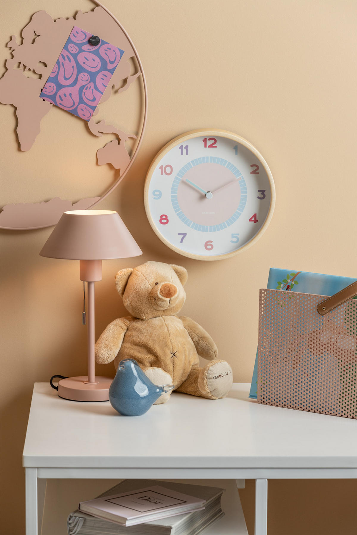 WANDUHR Chico Ø25 cm - Multicolor, Holz (25/25/4.5cm) - Karlsson