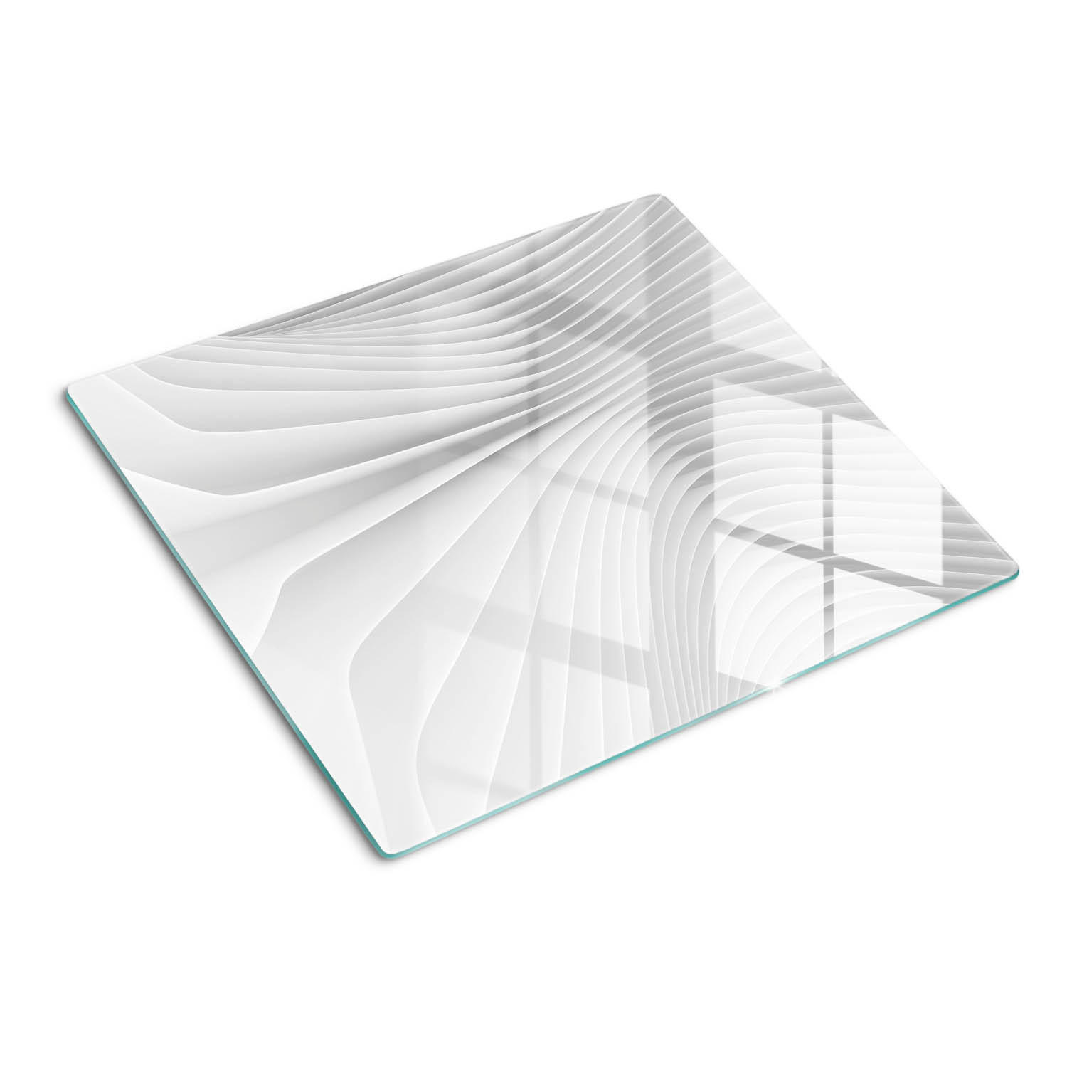 GLASPLATTE 60x52 cm Abstraktionslinien - Weiß, Glas (60/0.4/52cm) - TULUP