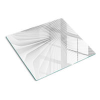 GLASPLATTE 60x52 cm Abstraktionslinien - Weiß, Glas (60/0.4/52cm) - TULUP