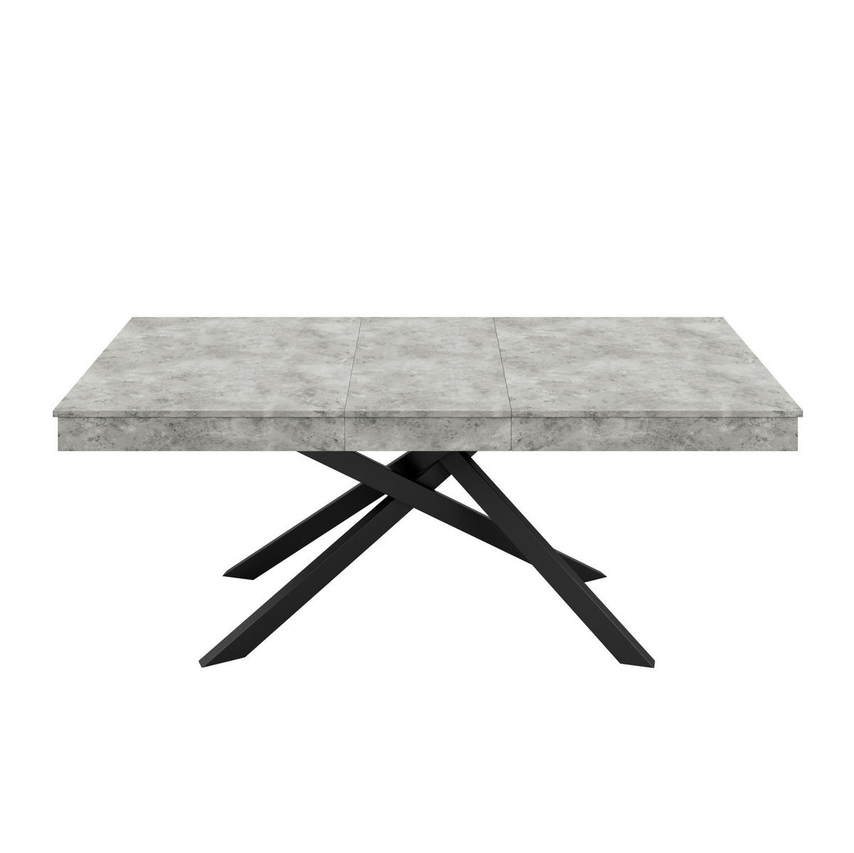 ESSTISCH 140/180/80 cm in Grau, ausziehbar mit gekreuztem Metallgestell - Grau, Holzwerkstoff (180/80/76cm) - Flora Grace