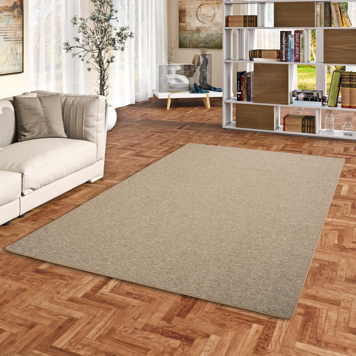 FEINSCHLINGEN VELOUR TEPPICH STRONG - Nussbaumfarben, Textil (100/100cm) - Snapstyle