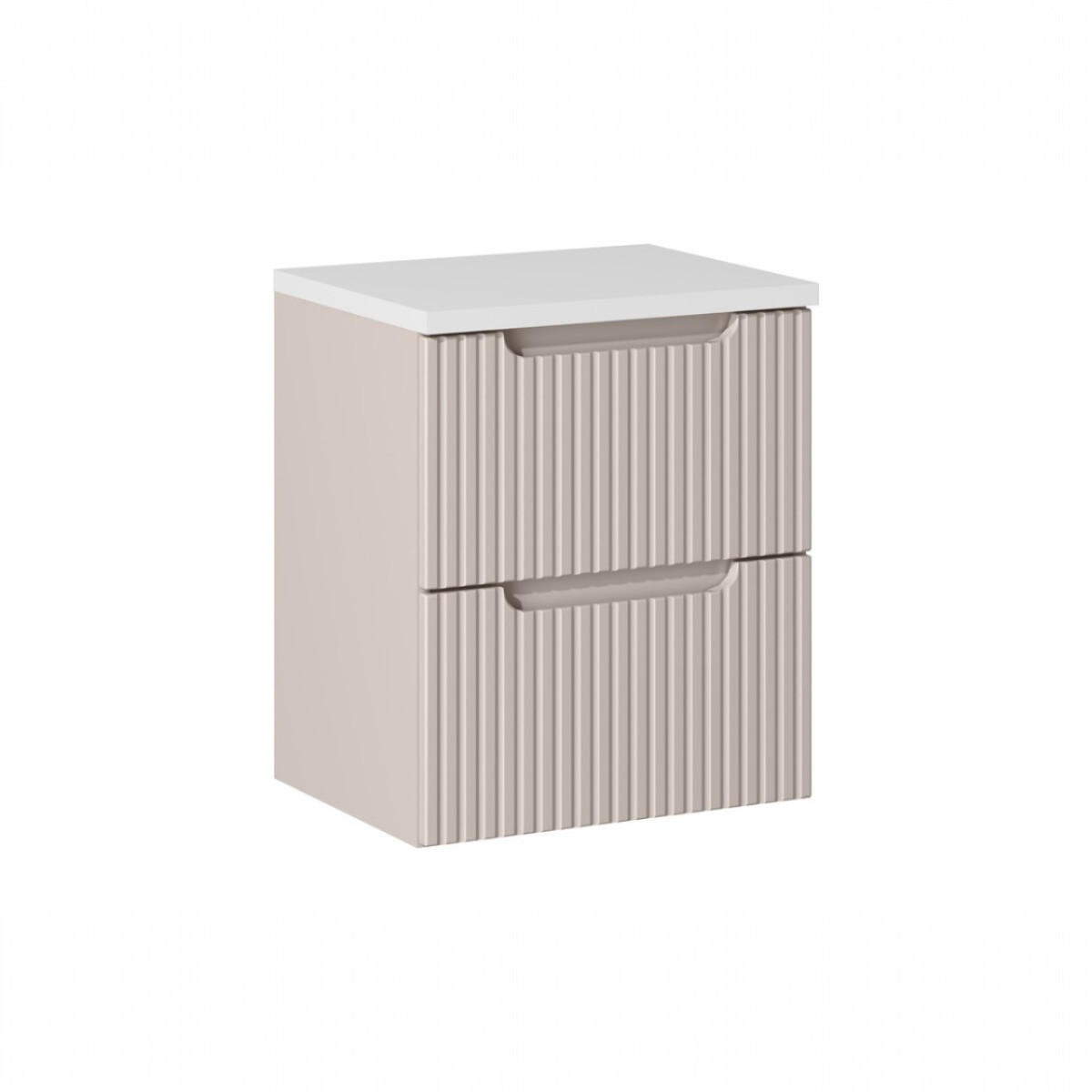 XXXLutz Waschbeckenunterschrank Kaschmir, Weiß 50x57x40 cm