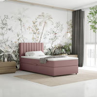 BOXBETT Everest 100 x 200 cm Einzelbett mit hochwertiger Bonell-Matratze und Topper - Rosa, Holz (100/200cm) - Homesy