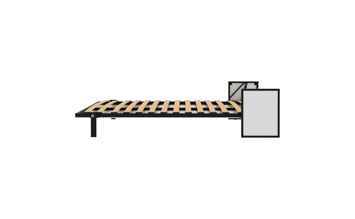 SCHRANKBETT Morphy Studio Modulares SizeFlex- und TypeFlex-System - 120x200, Vertikal - Schwarz, Metall (120/200cm) - WallBedKing
