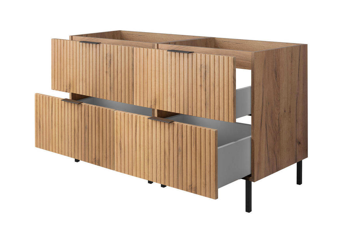 WASCHBECKUNTERSCHRANK FLOW Eiche Craft 120/57/46 cm - Eichefarben, Holzwerkstoff (120/57/46cm) - Rodan