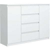 KOMMODE 140 Weiß 138,5x39x101,5 cm - Weiß Hochglanz, Holzwerkstoff (138.5/101.5/39cm) - Mobelsta