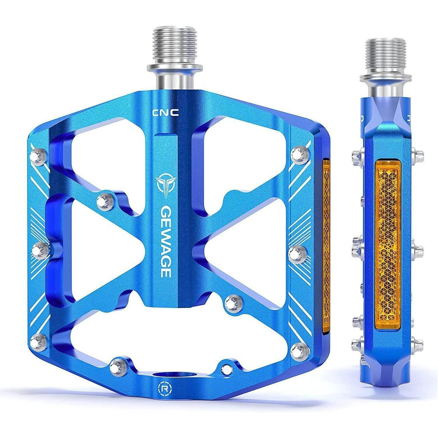 FAHRRADPEDALE Aluminium Blau mit Reflektoren - Blau, Metall (10.1/1.5/11.8cm)