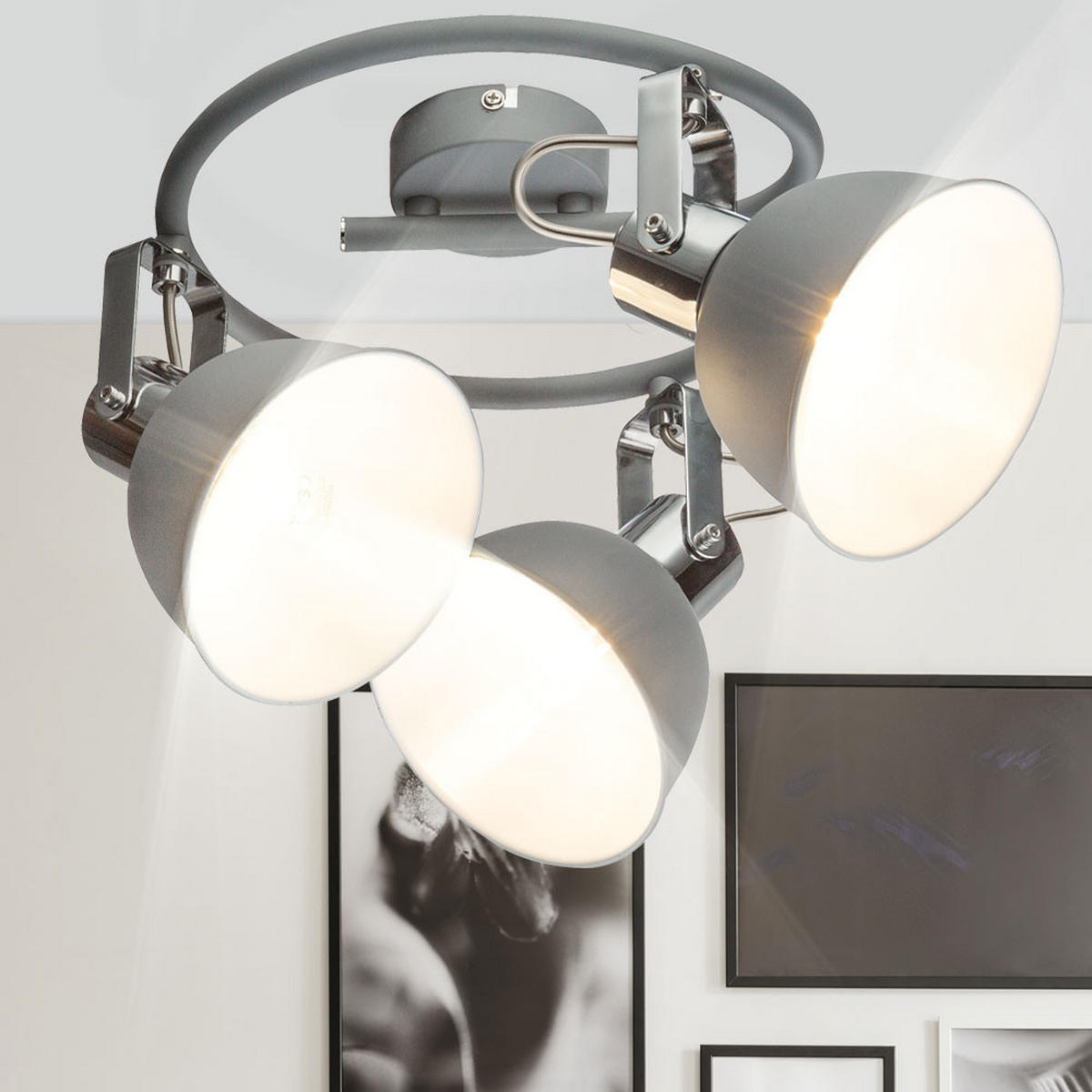 DECKENLEUCHTE GERDA Metall Grau - Grau, Metall (45/45/19cm) - Globo Lighting