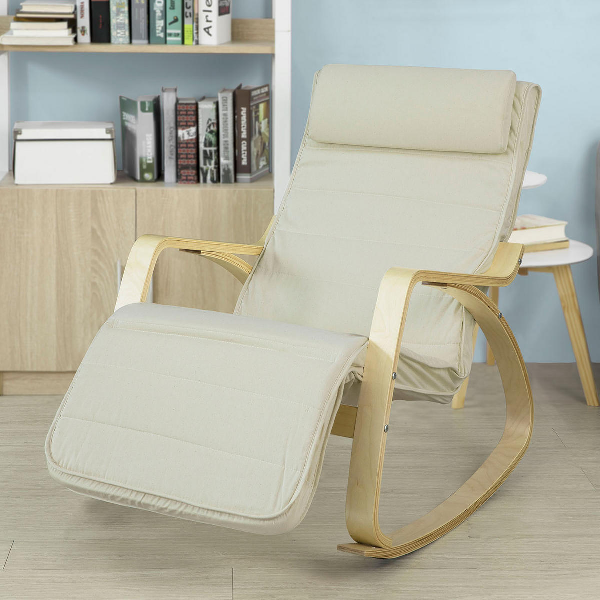 SCHAUKELSTUHL Weiß - Weiß, Holz/Textil (66/80/68cm) - SoBuy