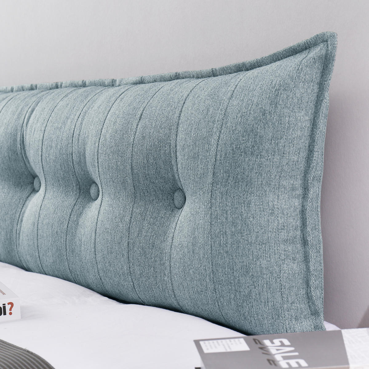 RÜCKENKISSEN Leinenlook Grau 200 cm - Grau, Textil (45/200cm) - Vercart