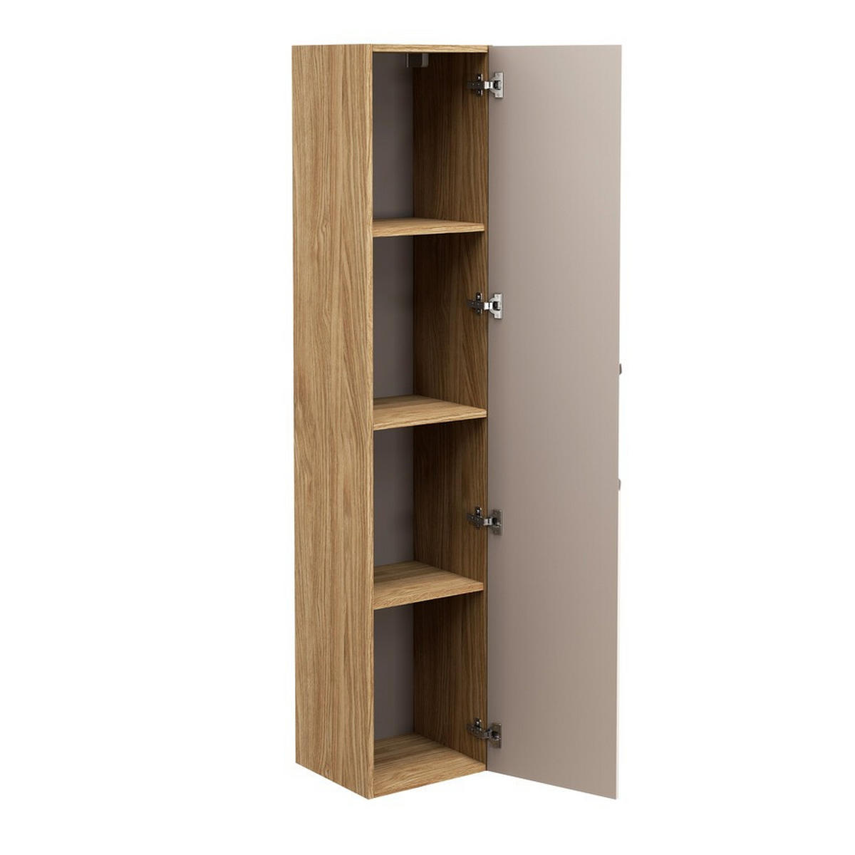 BADMÖBEL-SET 7 Teile Luxor Beige L BM142 in Eiche geölt/Beige - Eichefarben/Beige, Holz (90/170/46cm)