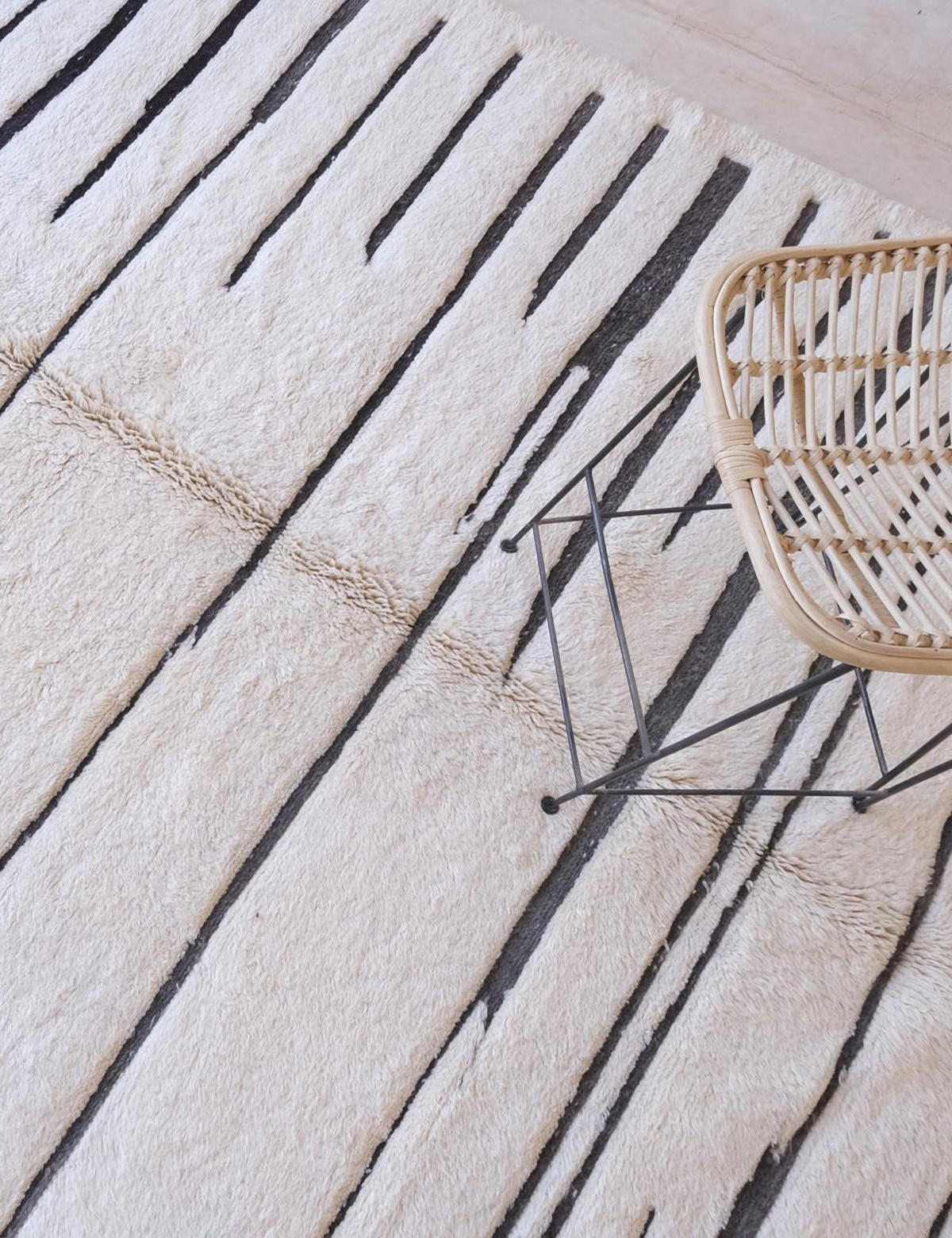 BERBERTEPPICH modern mit grafischen Linien aus Wolle 300x 400 cm - Weiß, Naturmaterialien (300/400cm) - AFK Living