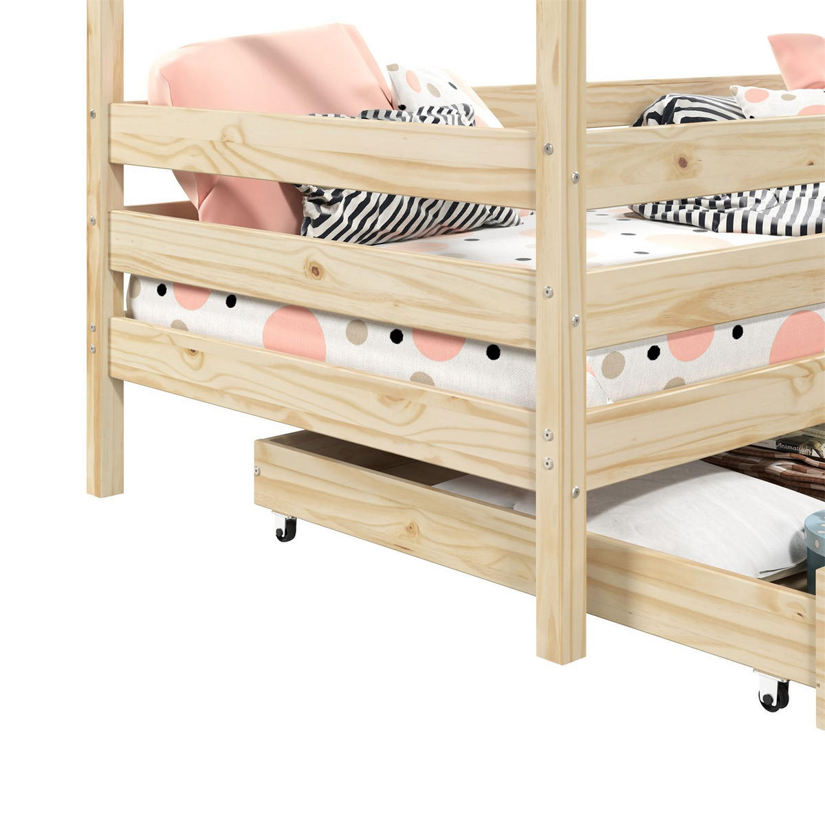 HAUSBETT ENA 90X200 CM - Naturfarben, Holz (96/148/206cm) - IDIMEX