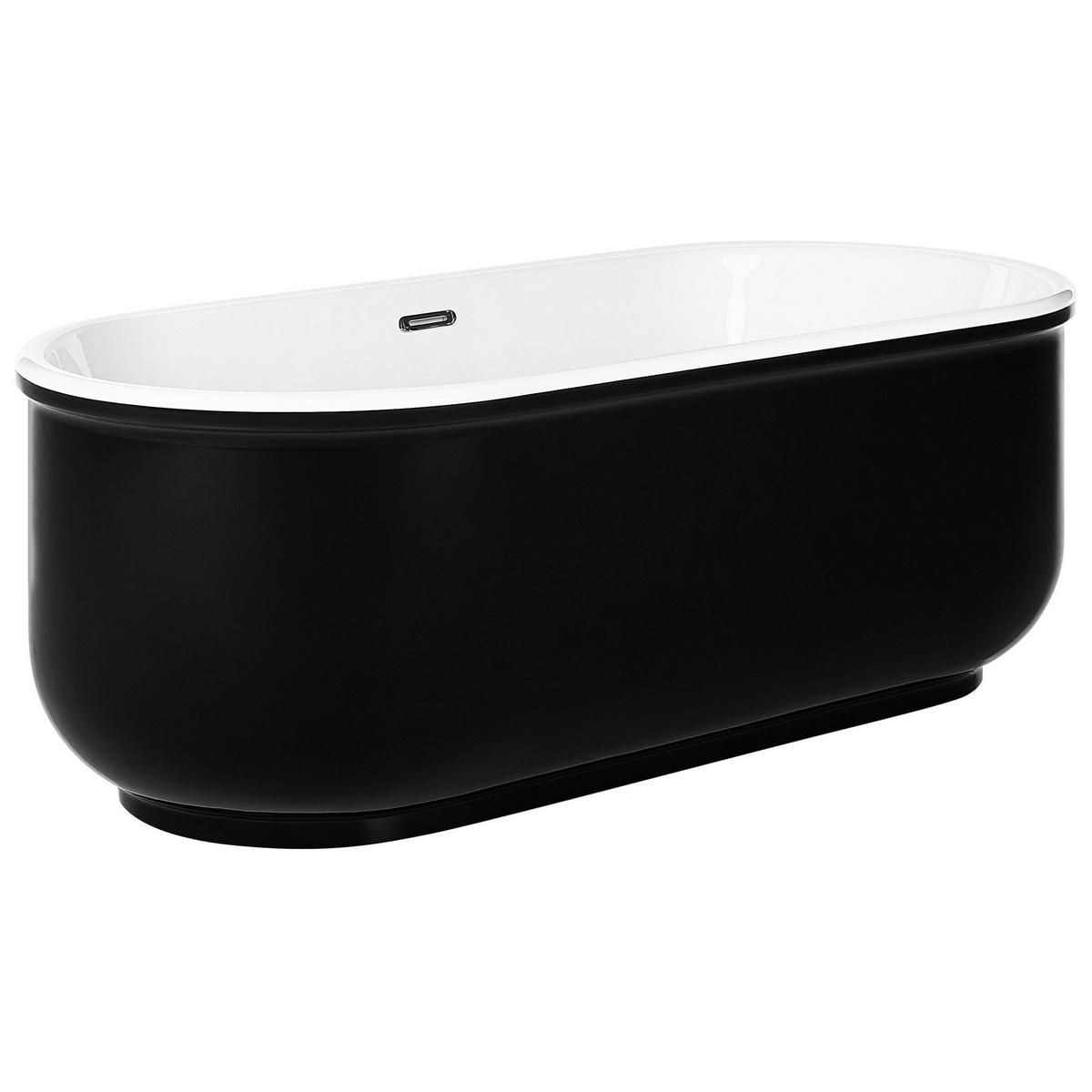 BADEWANNE FREISTEHEND 80x170x59 cm schwarz Pinel - Schwarz, Kunststoff (80/59/170cm) - Beliani