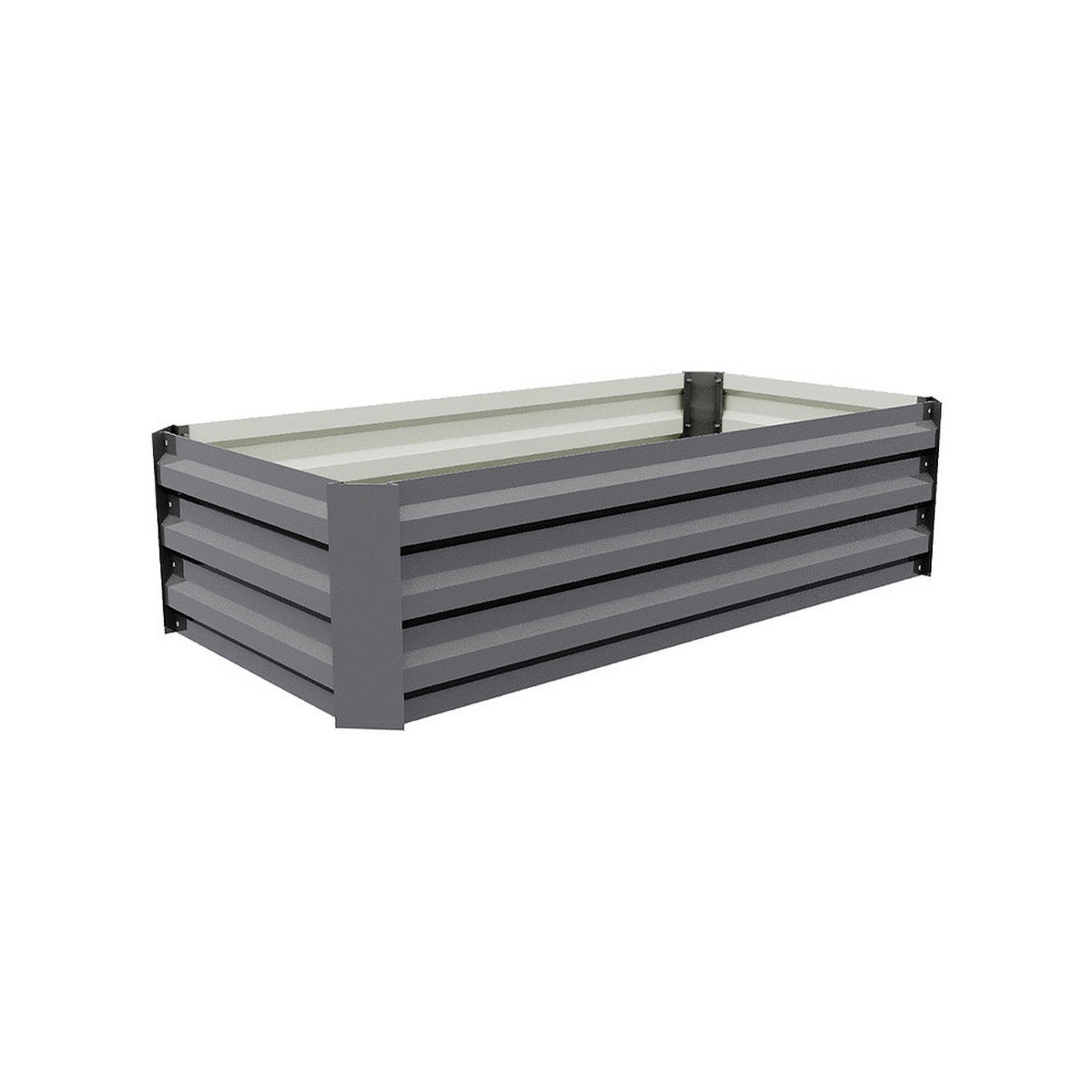 HOCHBEET-PFLANZKASTEN aus verzinktem Stahl in Grau Creme Rechteckig für Garten Balkon 100x60x30cm 4,2 kg - Grau, Metall (60/30/100cm) - Livingandhome