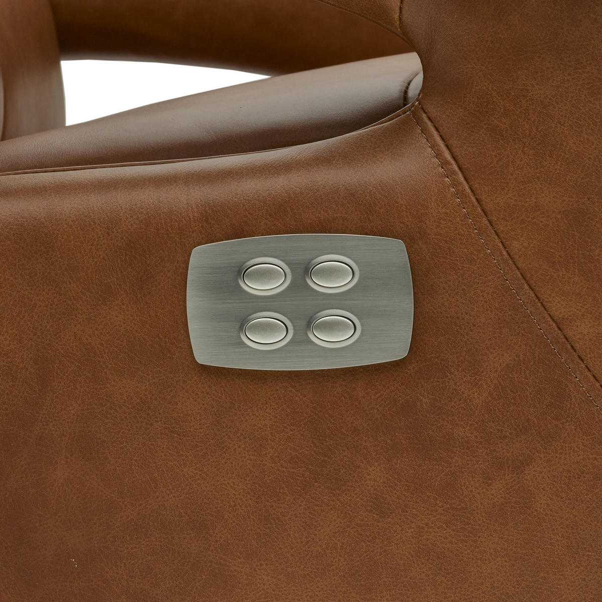 RELAXSESSEL Echtleder Cognac Braun - Schwarz/Braun, Leder/Metall (79/115/85cm) - Furnhouse