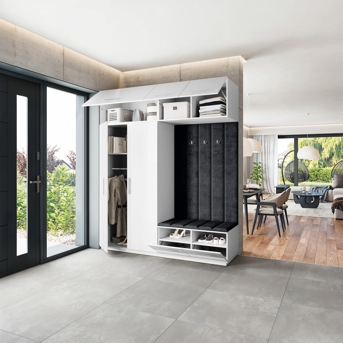 GARDEROBENSCHRANK REMA 200/240/60 cm Modern Weiß - Weiß, Holzwerkstoff (200/240/60cm) - MASSENO