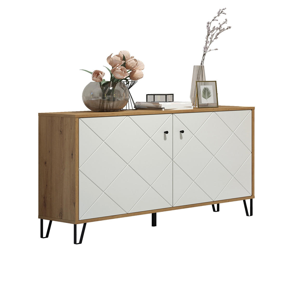 SIDEBOARD Touch Weiß - Weiß, Holzwerkstoff (123/76/40cm) - Trendteam
