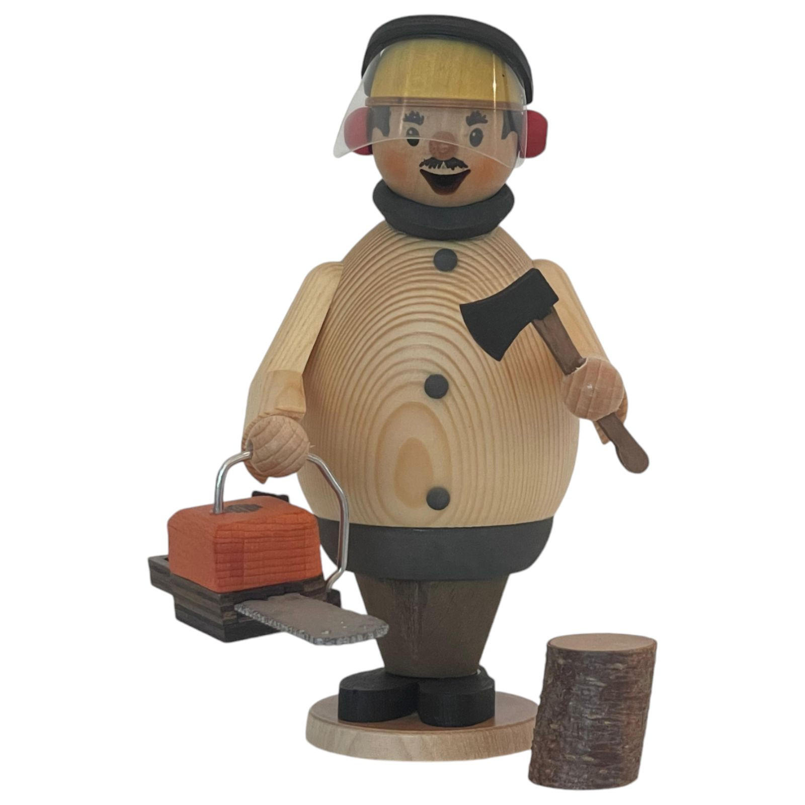 RÄUCHERFIGUR Rauchmann Max mit Kettensäge 16 cm - Multicolor, Holz (10/16/10cm)