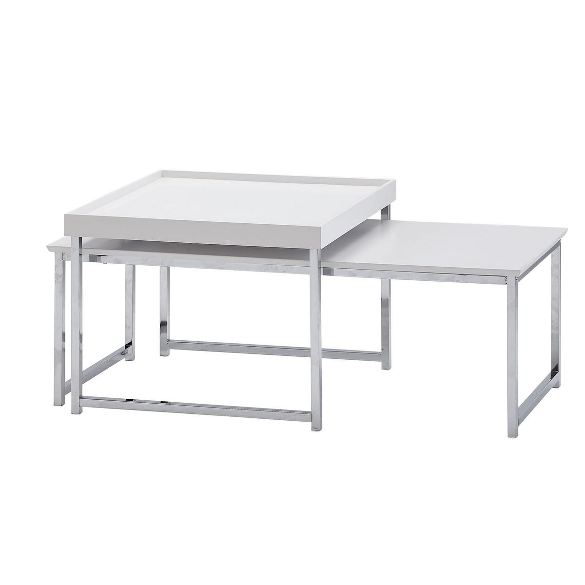 COUCHTISCH 2er-Set eckig ATEF Sofatisch - Weiß, Holzwerkstoff (110/48/37cm) - tinkaro