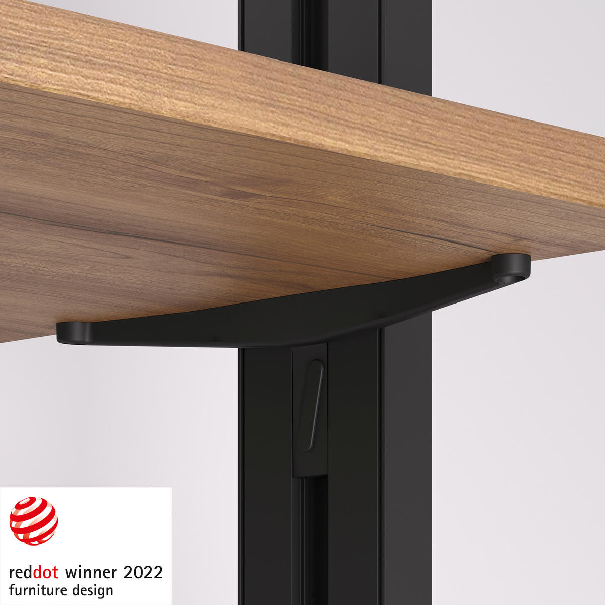 BRACKET SET für 4 Holzböden und 1 Hängestange 1m lang Zero, Aluminium und Zamak und Kunststoff, Tiefschwarz lackiert texturiert - Schwarz, Metall (4.1/12/20cm) - EMUCA