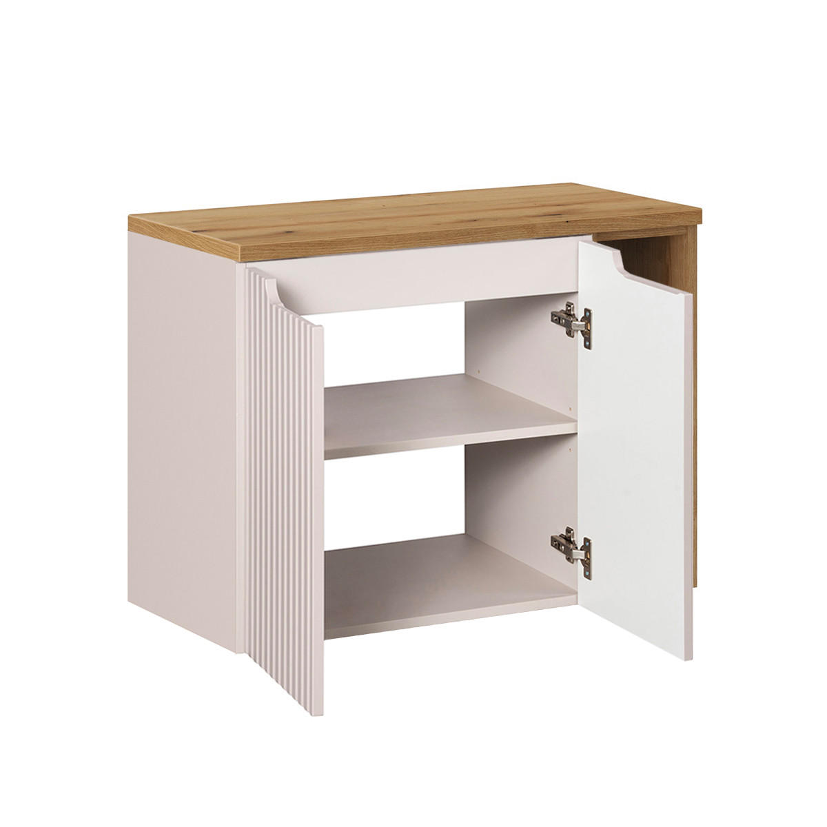 KOUPELNOVÝ NÁBYTEK 80.4cm Riva 2er-Set Kašmír a dřevo - béžová, kompozitní dřevo (80.4/59.5/40cm) - Petits-meubles