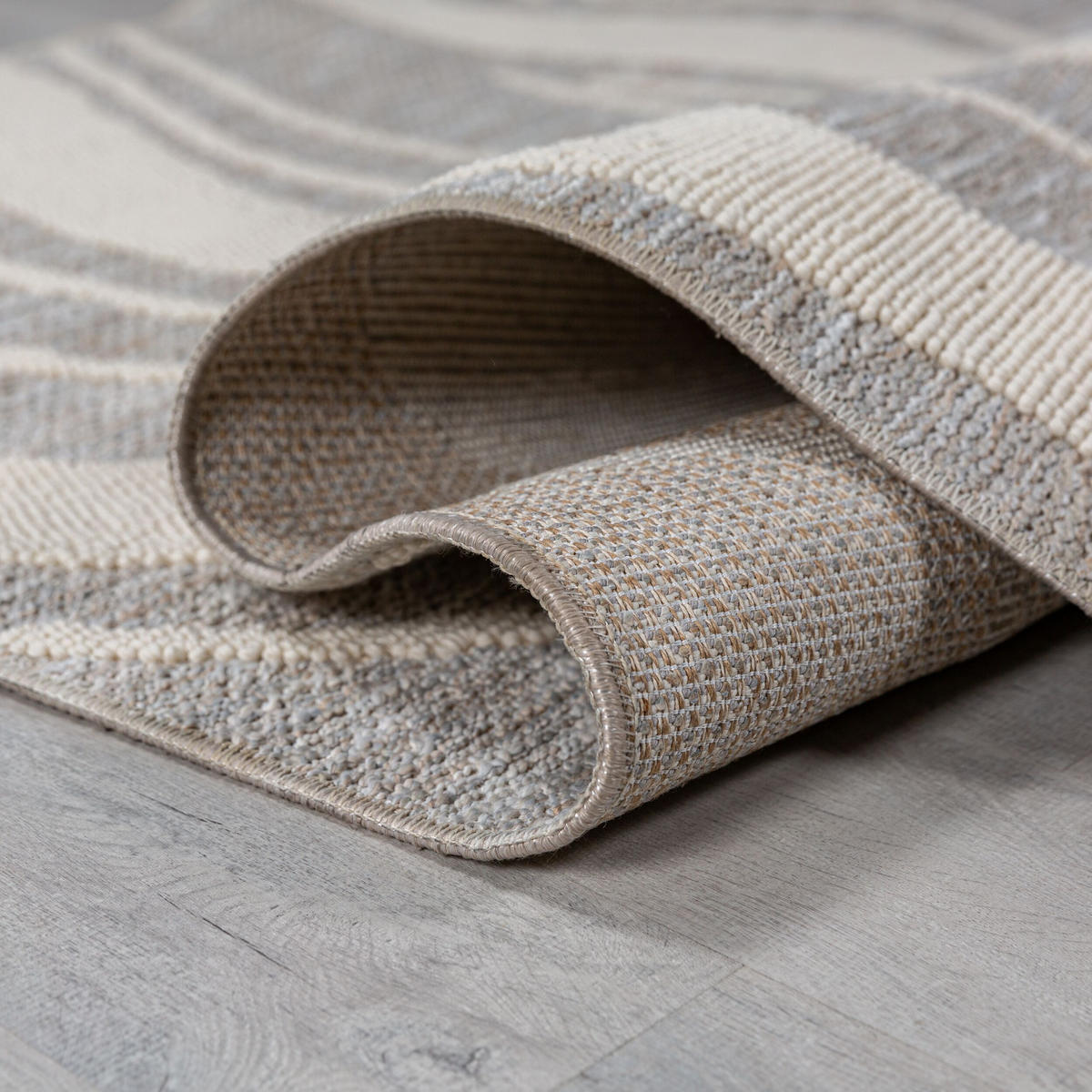 TEPPICH Waschbar LEAM, abstrakt, Grau, 160 x 223 cm - Grau, Textil (223/160cm) - KADIMA DESIGN
