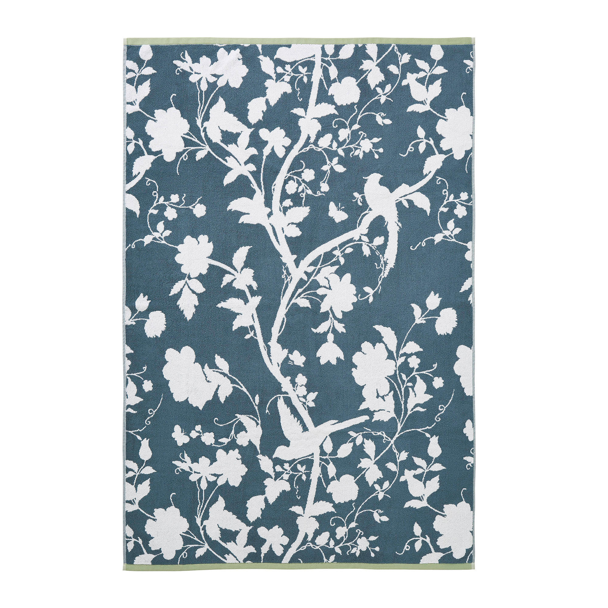 Laura Ashley Badetuch Dunkelblau, Weiß 100x150 cm
