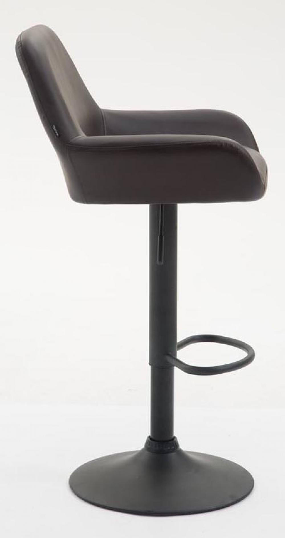 BARHOCKER 2er Set Lederlook braun - Schwarz/Braun, Textil/Metall (51/89/52cm) - CLP