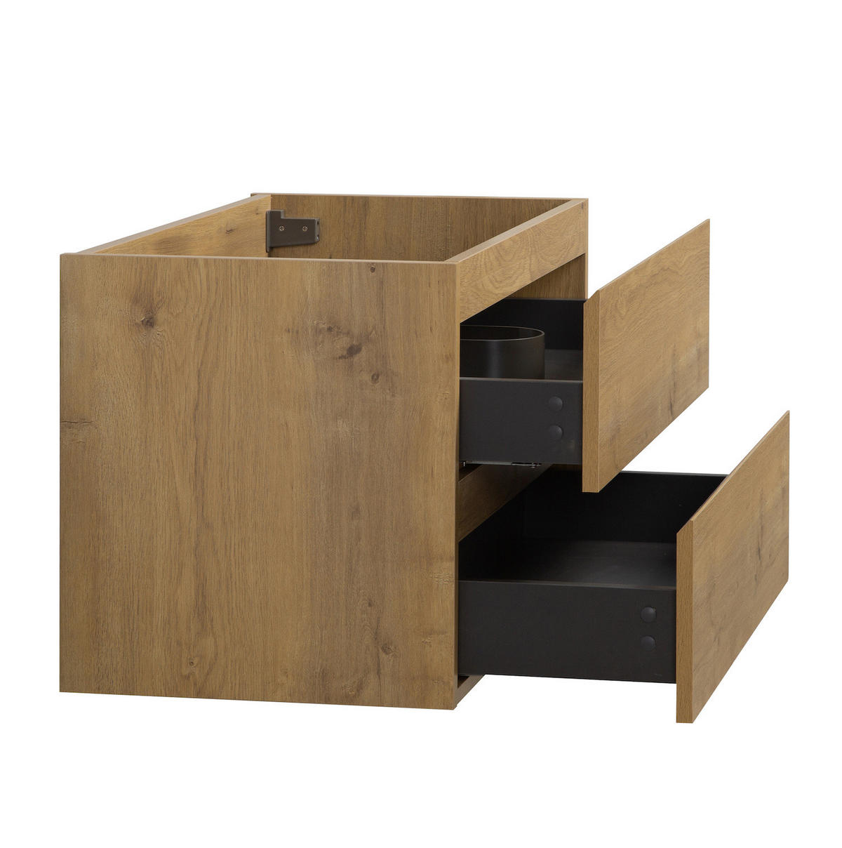 WASCHBECKENUNTERSCHRANK Angela 2 Schubladen Eiche - 80 x 48 x 50 cm - Eichefarben, Holz (80/50/48cm) - Badplaats