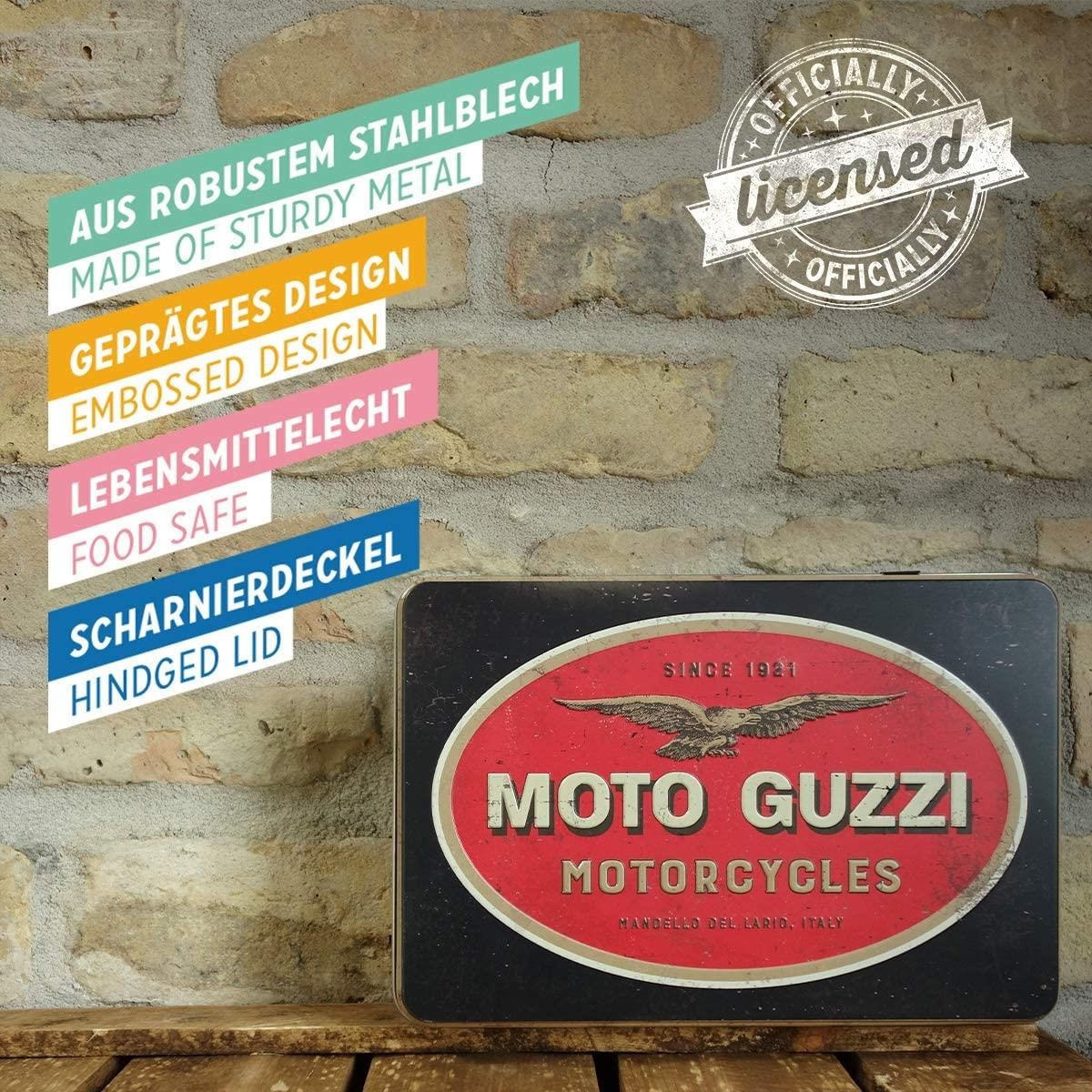 VORRATSDOSE flach Moto Guzzi Logo Motorcycles - Multicolor, Metall (23/7/16cm) - Nostalgic-Art