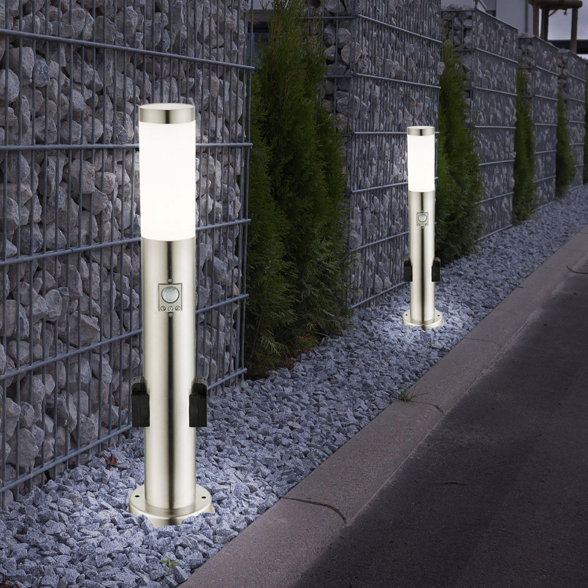 STEHLAMPE BOSTON Silber Opal - Silberfarben, Metall (7.6/7.6/60cm)